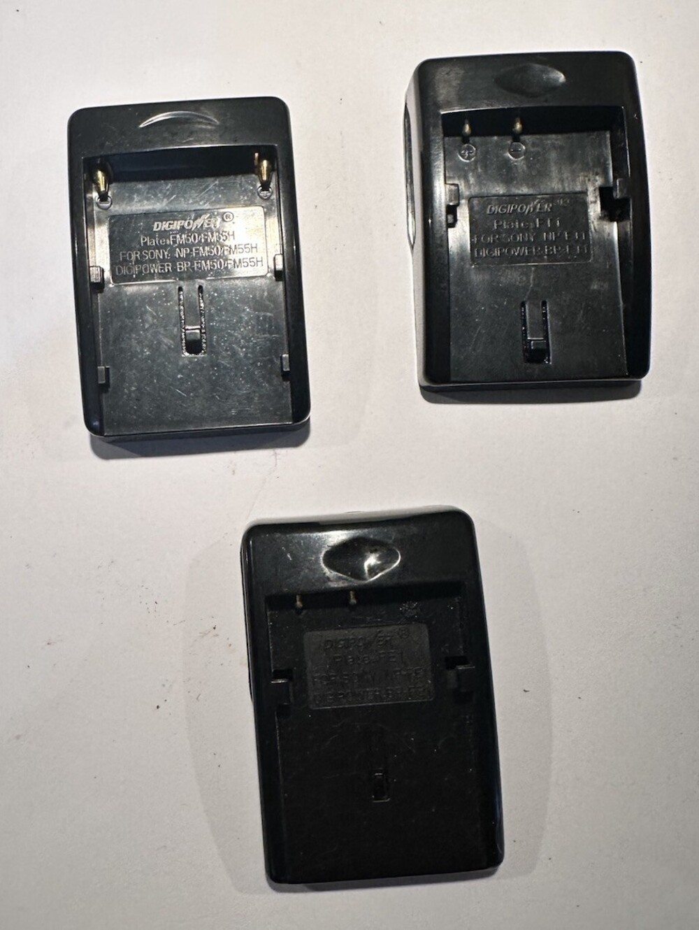 Lot 3 DIGIPOWER Adapter Plates for Sony NP-FM50 NP-FM55H NP-F11 Battery Chargers